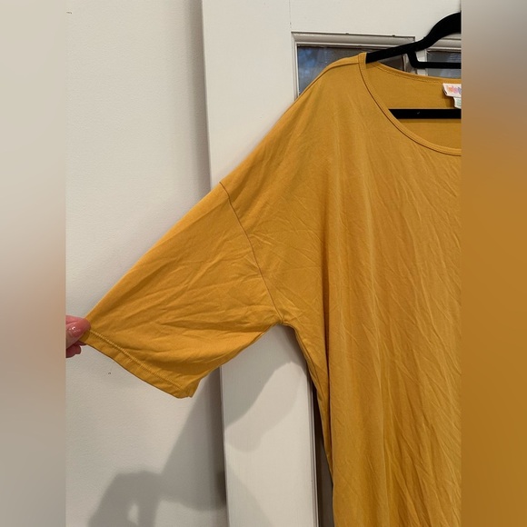 LuLaRoe Golden Yellow Mustard Irma High Low Relaxed Oversized Tunic Plus Size 2X - Picture 3 of 8